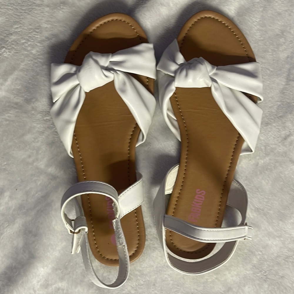 White and brown sandals